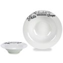 Talerz do makaronu Biały Czarny Porcelana 23 x 2 x 23 cm (16 Sztuk)