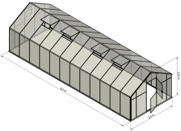 Szklarnia Sanus XL-24 wymiar 2,9x8,5m H=2,25m 24,6m2 poliwęglan 6mm