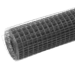 Ogrodzenie z siatki, stal i PVC, 25x1,5 m, szare