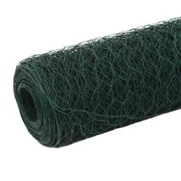 Ogrodzenie z siatki, stal i PVC, 25x1,5 m, zielone