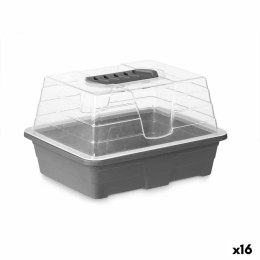 Szklarnia Ibergarden FYT108102 Szary Przezroczysty Plastikowy 21,5 x 12,8 x 17,4 cm (16 Sztuk)