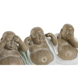 Figurka Dekoracyjna Home ESPRIT Biały Kolor Zielony Budda Orientalny 10 x 9 x 10,5 cm (3 Sztuk)