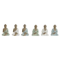 Figurka Dekoracyjna Home ESPRIT Biały Kolor Zielony Turkusowy Budda Orientalny 6 x 4 x 8,5 cm (6 Sztuk)