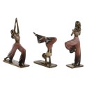 Figurka Dekoracyjna Home ESPRIT Różowy Złoty Yoga Scandi 19 x 6 x 26 cm (3 Sztuk)