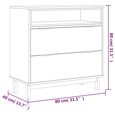 Komoda FLAM, 80x40x80 cm, lite drewno sosnowe Komoda FLAM, 80x40x80 cm, lite drewno sosnowe
