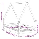 Rama łóżka dziecięcego, czarna, 80x160 cm, drewno sosnowe