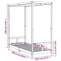 Rama łóżka, czarna, 80x200 cm, lite drewno sosnowe