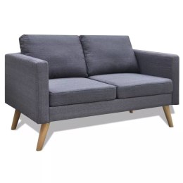 Sofa 2-osobowa, materiałowa, ciemnoszara