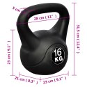 Hantla, kettlebell (16 kg).