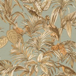 DUTCH WALLCOVERINGS Tapeta Bird-of-Paradise, kolor morski