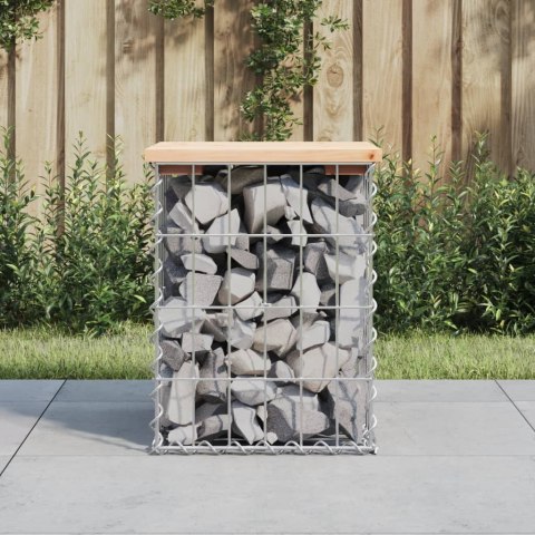 Ławka ogrodowa, gabion, 33x31x42 cm, lite drewno sosnowe