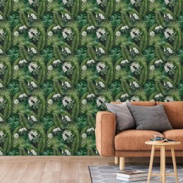 DUTCH WALLCOVERINGS Tapeta Eden, czarno-ciemnozielona