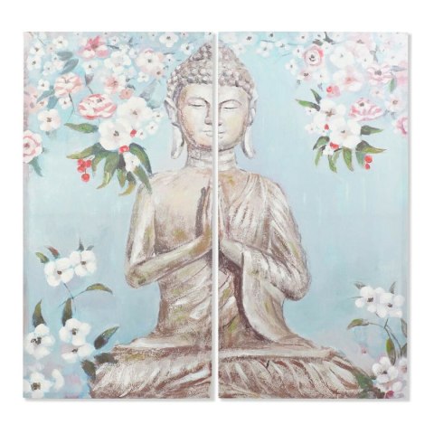 Obraz DKD Home Decor CU-181694 Płótno Budda Orientalny (140 x 3 x 140 cm) (2 pcs)