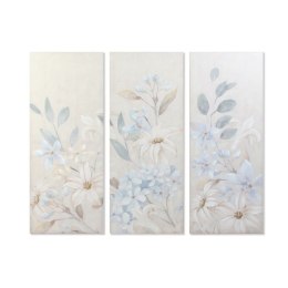 Obraz DKD Home Decor Kvety 55 x 3 x 135 cm Shabby Chic (3 Części)