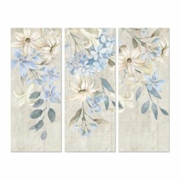 Obraz DKD Home Decor Kvety 55 x 3 x 135 cm Shabby Chic (3 Części)