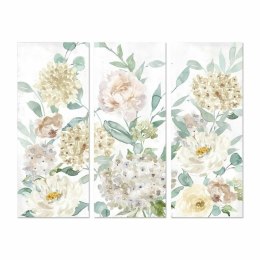 Obraz DKD Home Decor Kvety 55 x 3 x 135 cm Shabby Chic (3 Części)