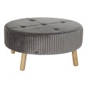 Ergonomiczny DKD Home Decor 80 x 80 x 38 cm Scandi Szary Drewno Aksamit Ciemny szary Velvet