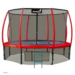 Trampolina Ogrodowa Jumpi 312cm/10FT Maxy Comfort Plus Czerwona Z Wewnętrzną Siatką