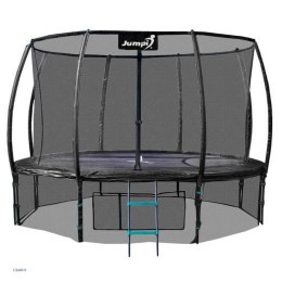 Trampolina Ogrodowa Jumpi 374cm/12FT Maxy Comfort Plus Czarna Z Wewnętrzną Siatką