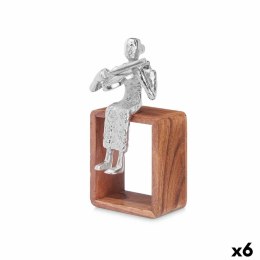 Figurka Dekoracyjna Skrzypce Srebrzysty Drewno Metal 13 x 27 x 13 cm