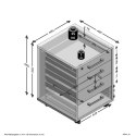 FMD Mobilna szafka z szufladami, 48x49,5x65,5 cm, biała