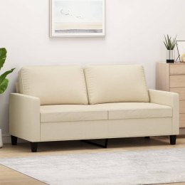 2-osobowa sofa, kremowa, 140 cm, tapicerowana tkaniną