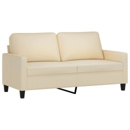 2-osobowa sofa, kremowa, 140 cm, tapicerowana tkaniną