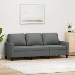 Sofa 3-osobowa, ciemnoszara, 180 cm, tapicerowana tkaniną