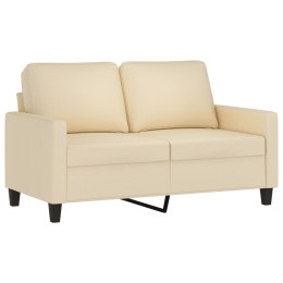 2-osobowa sofa, kremowa, 120 cm, tapicerowana tkaniną