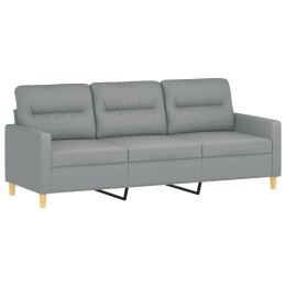 Sofa 3-osobowa, jasnoszara, 180 cm, tapicerowana tkaniną