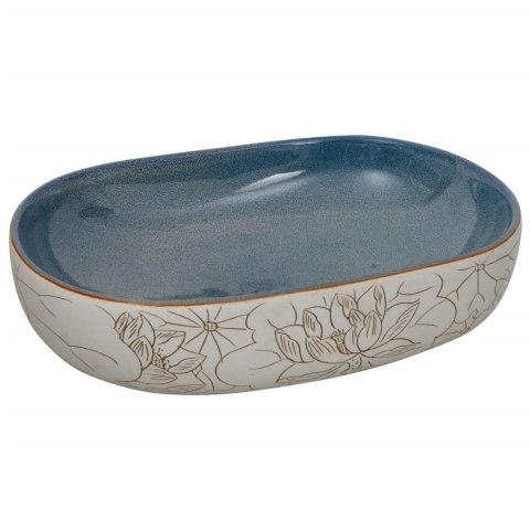 Umywalka nablatowa, piaskowo-niebieska, owalna, 59x40x14 cm Umywalka nablatowa, piaskowo-niebieska, owalna, 59x40x14 cm