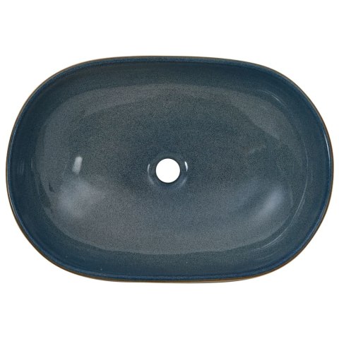 Umywalka nablatowa, piaskowo-niebieska, owalna, 59x40x14 cm Umywalka nablatowa, piaskowo-niebieska, owalna, 59x40x14 cm