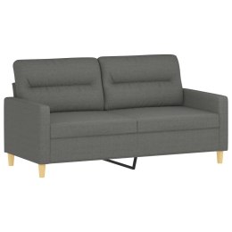 Sofa 2-osobowa, ciemnoszara, 140 cm, tapicerowana tkaniną