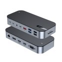 HUB Adapter M52 USB-CUSB-A HDMI VGA DP SD TF RJ45 AUX PD szary