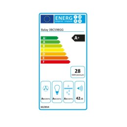 Okap konwencjonalny Balay 3BC598GG 90 cm 840 m3/h 55 dB 163W Szary