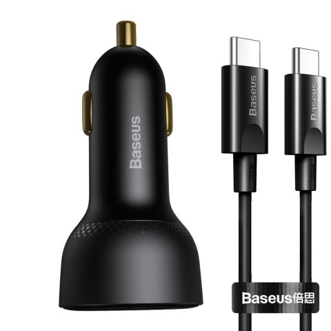 Szybka ładowarka samochodowa Superme USB USB-C PPS QC PD + kabel 1m czarny