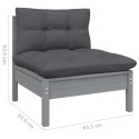 2-osobowa sofa ogrodowa z antracytowymi poduszkami, sosnowa