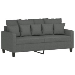 Sofa 2-osobowa, ciemnoszara, 140 cm, tapicerowana tkaniną