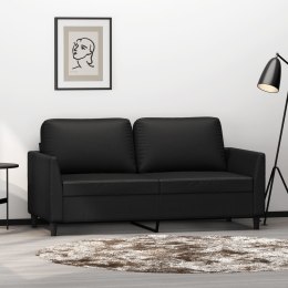 2-osobowa sofa, czarna, 140 cm, sztuczna skóra