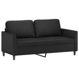 2-osobowa sofa, czarna, 140 cm, sztuczna skóra