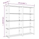 Regał z 5 półkami, szary, 170x38x170 cm, lite drewno sosnowe