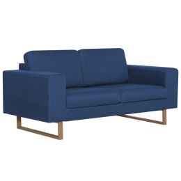 2-osobowa sofa tapicerowana tkaniną, niebieska