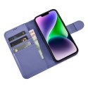 2w1 etui skórzany pokrowiec z klapką iPhone 14 Anti-RFID Wallet Case jasnofioletowy