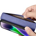 2w1 etui skórzany pokrowiec z klapką iPhone 14 Plus Anti-RFID Wallet Case jasnofioletowy