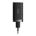 Szybka ładowarka sieciowa GaN 2x USB-C USB 65W + kabel USB-C czarna