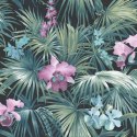 Noordwand Tapeta Tropical Flowers, zielona