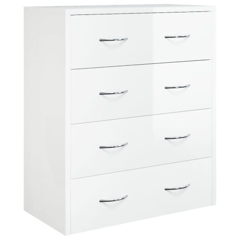 Komoda z 4 szufladami, 60x 30,5 x71 cm, biały o wysokim połysku Komoda z 4 szufladami, 60x 30,5 x71 cm, biały o wysokim połysku
