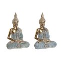 Figurka Dekoracyjna DKD Home Decor 23 x 13 x 34 cm Niebieski Budda Turkusowy Orientalny Wytrawianie (2 Sztuk)