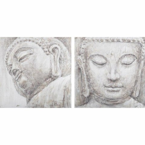 Obraz DKD Home Decor Budda Orientalny 80 x 3,5 x 80 cm (2 Sztuk)