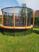 Trampolina Ogrodowa Jumpi 435cm/14FT Maxy Comfort Plus Pomarańczowa Z Wewnętrzną Siatką